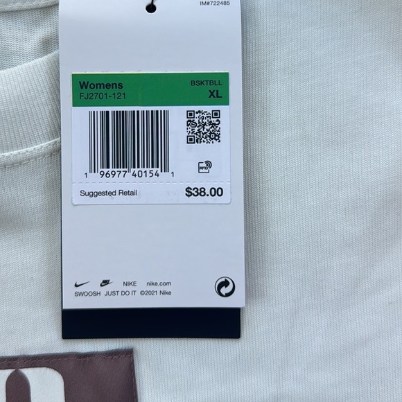 Nike Sabrina Boxy Basketball Tee White Mauve XL - Picture 6 of 10